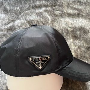 Authentic PRADA Black Nylon Baseball Hat. Size M